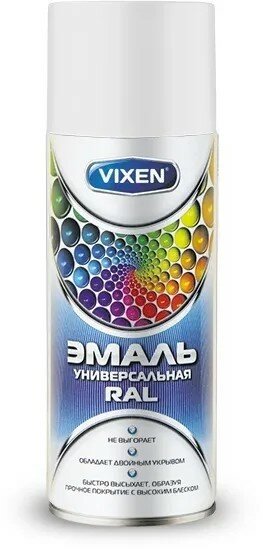 Краска спрей VIXEN алкидн. Ярко-белая RAL 9016 520 мл