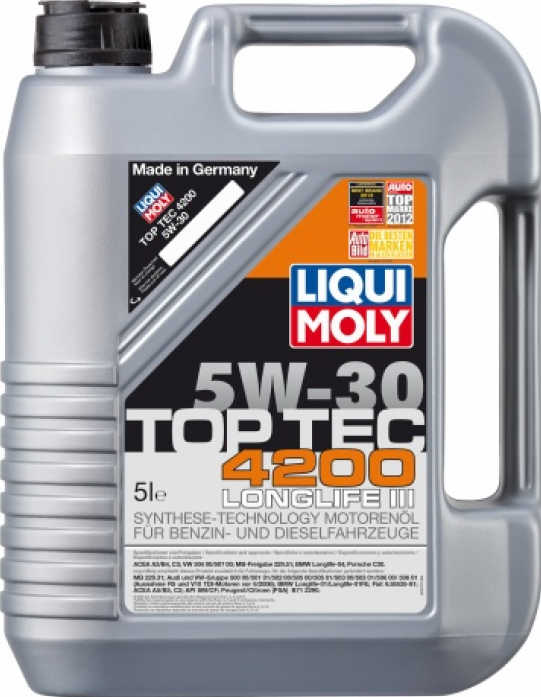 Масло моторное LIQUI MOLY Top Tec 4200 5w30 7661/3707 спец. для VW Audi Group 5л.