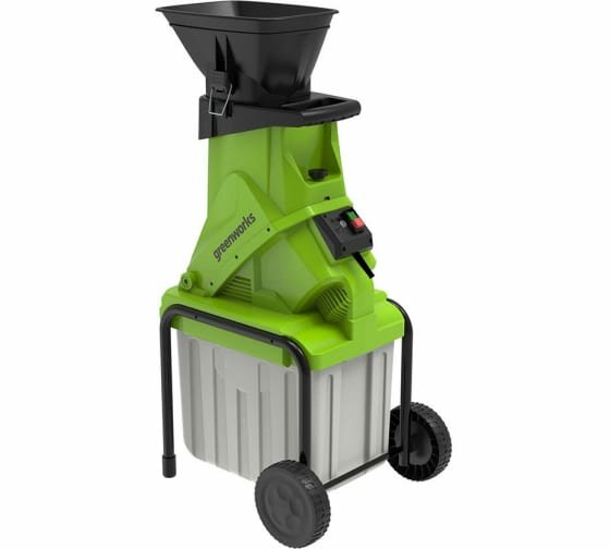 Измельчитель электрический садовый Greenworks GACSB 220В; 25 Вт с контейнером