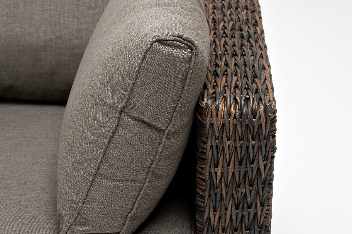 Диван 4SIS "Лунго" трансформирующийся диван из искусственного ротанга (гиацинт), цвет коричневый арт. YH-C1033W-SET TWbrown - фотография № 4