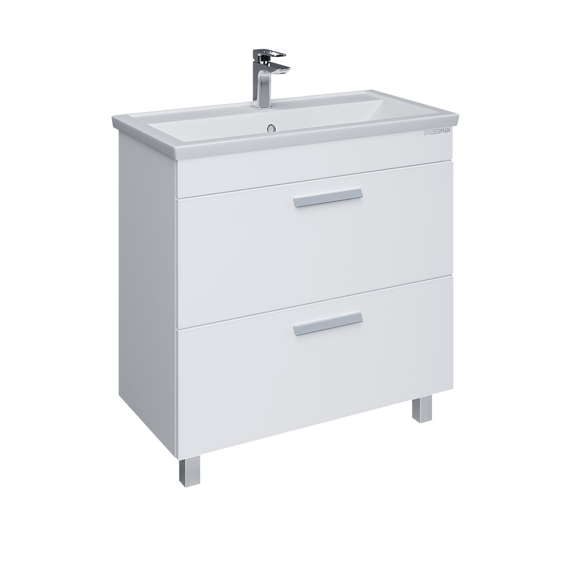 фото тумба под раковину Grossman Нео 77 см 108019 напольная, белая