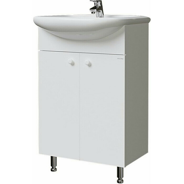 фото Тумба с раковиной Grossman Крит-Эко 50х40 белая (105005, 4620008192758)