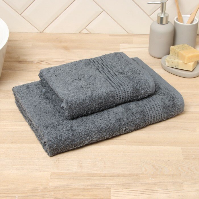 фото LoveLife Полотенце махровое Love Life "Пассат" 50*90 см, темно-серый, 100% хл, 450 гр/м2