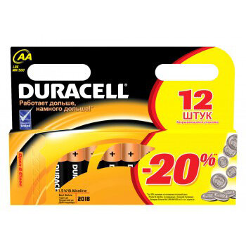 Батарейки Duracell LR6-12BL Basic AA 12шт