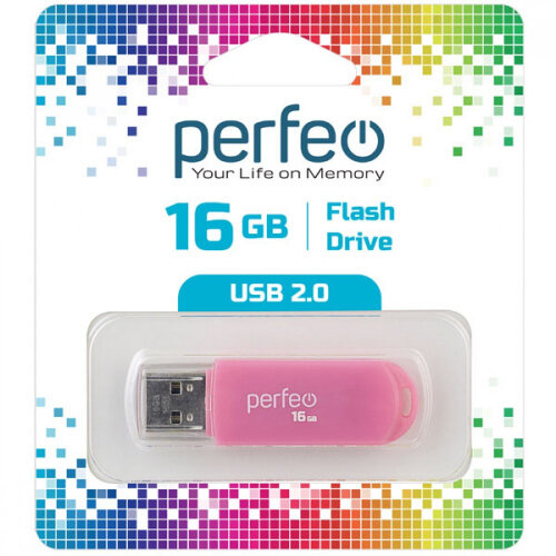 USB  PERFEO 16Gb C03 pink USB 2.0