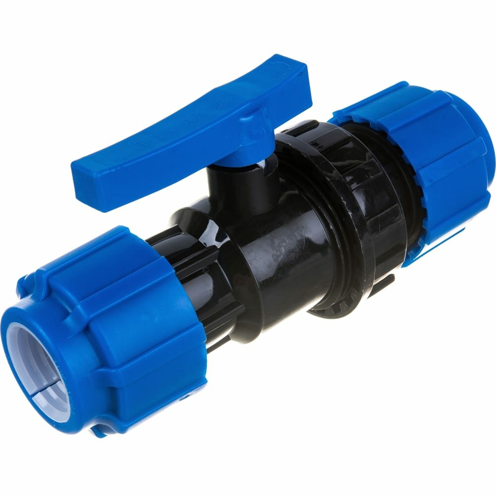 фото Разъемный компрессионный шаровой кран Политэк тпк-аква 555220032