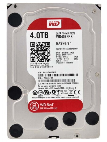 Жесткий диск Western Digital WD40EFRX 4Tb SATAIII 3,5" HDD