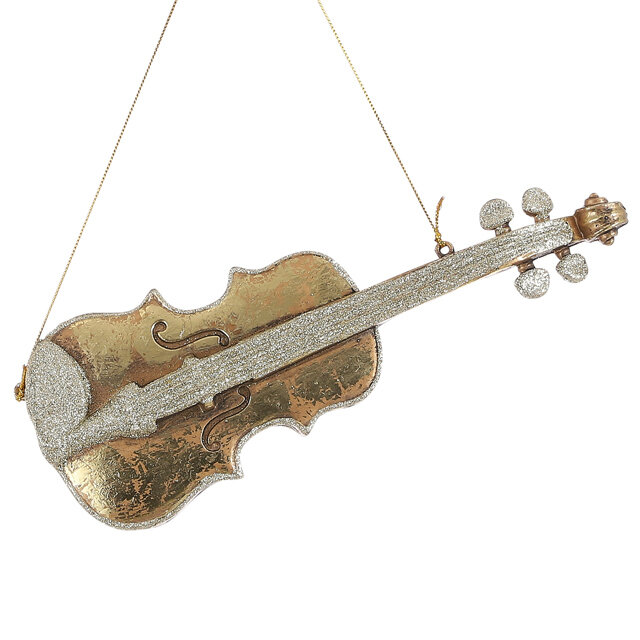 Noel Collection (Katherine’s Style) Елочная игрушка Золотая Скрипка - Нотки Электро-Свинга 26 см подвеска 1100827