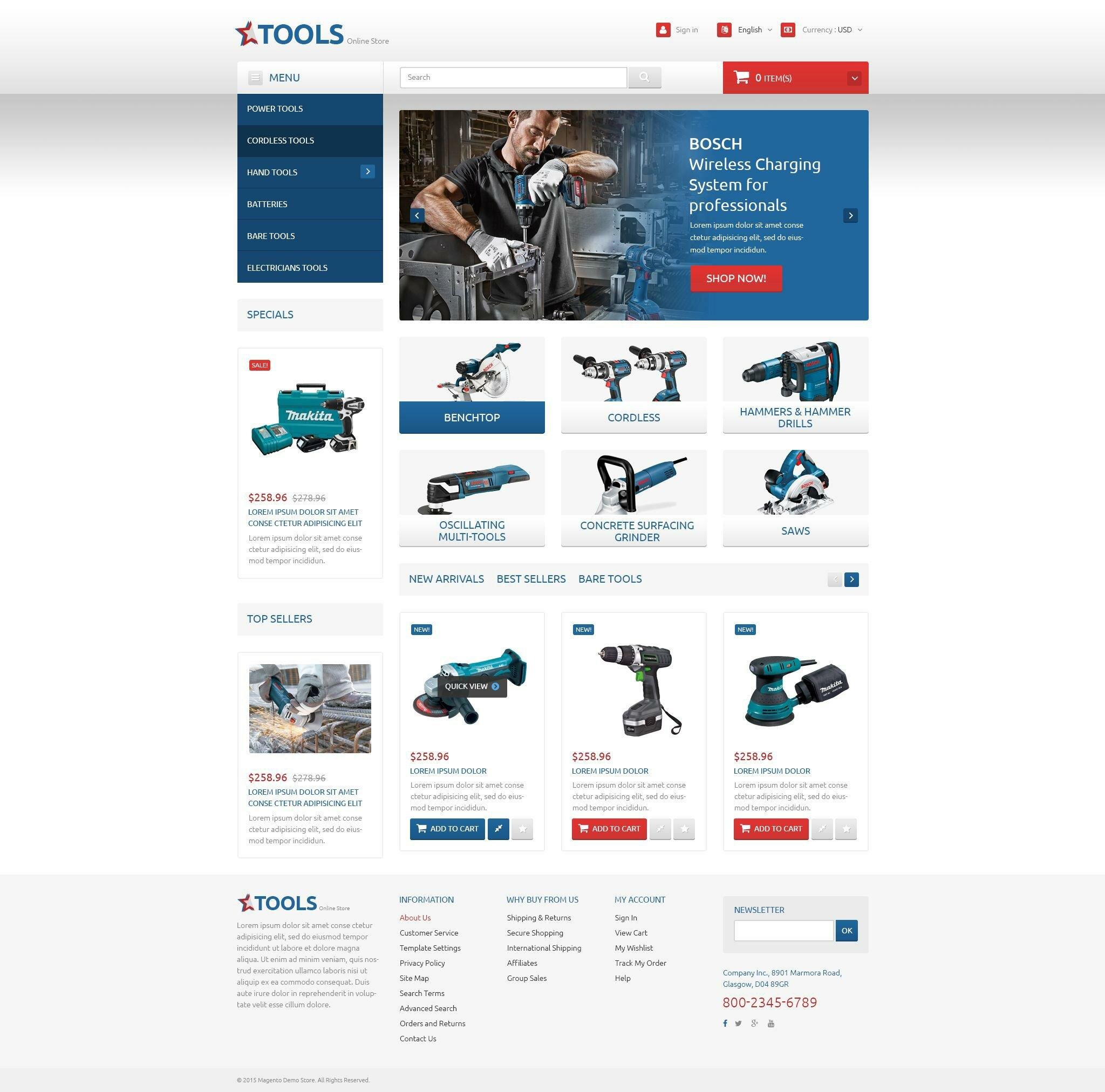 Tools and Equipment Тема PrestaShop