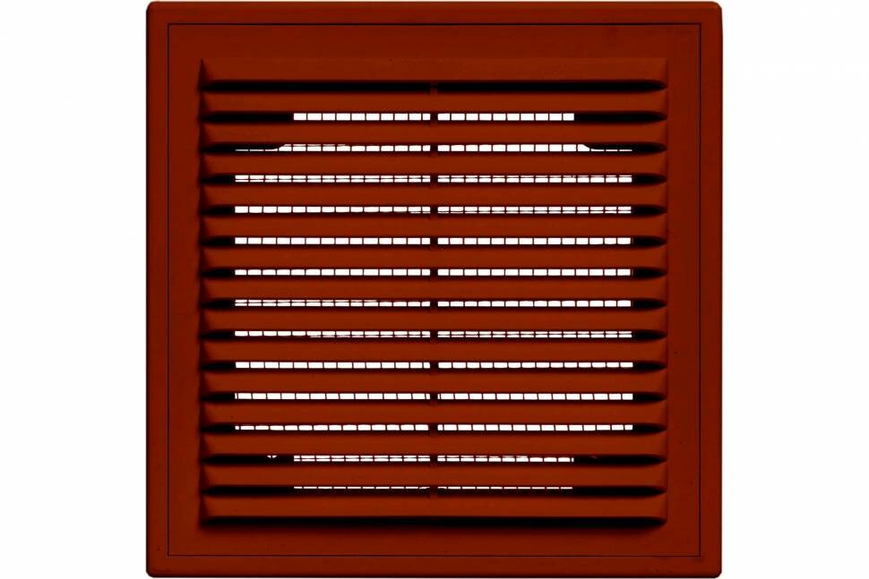 Решетка вентиляционная вытяжная с рамкой (150x150 мм; коричневая) виенто 1515ВРкор