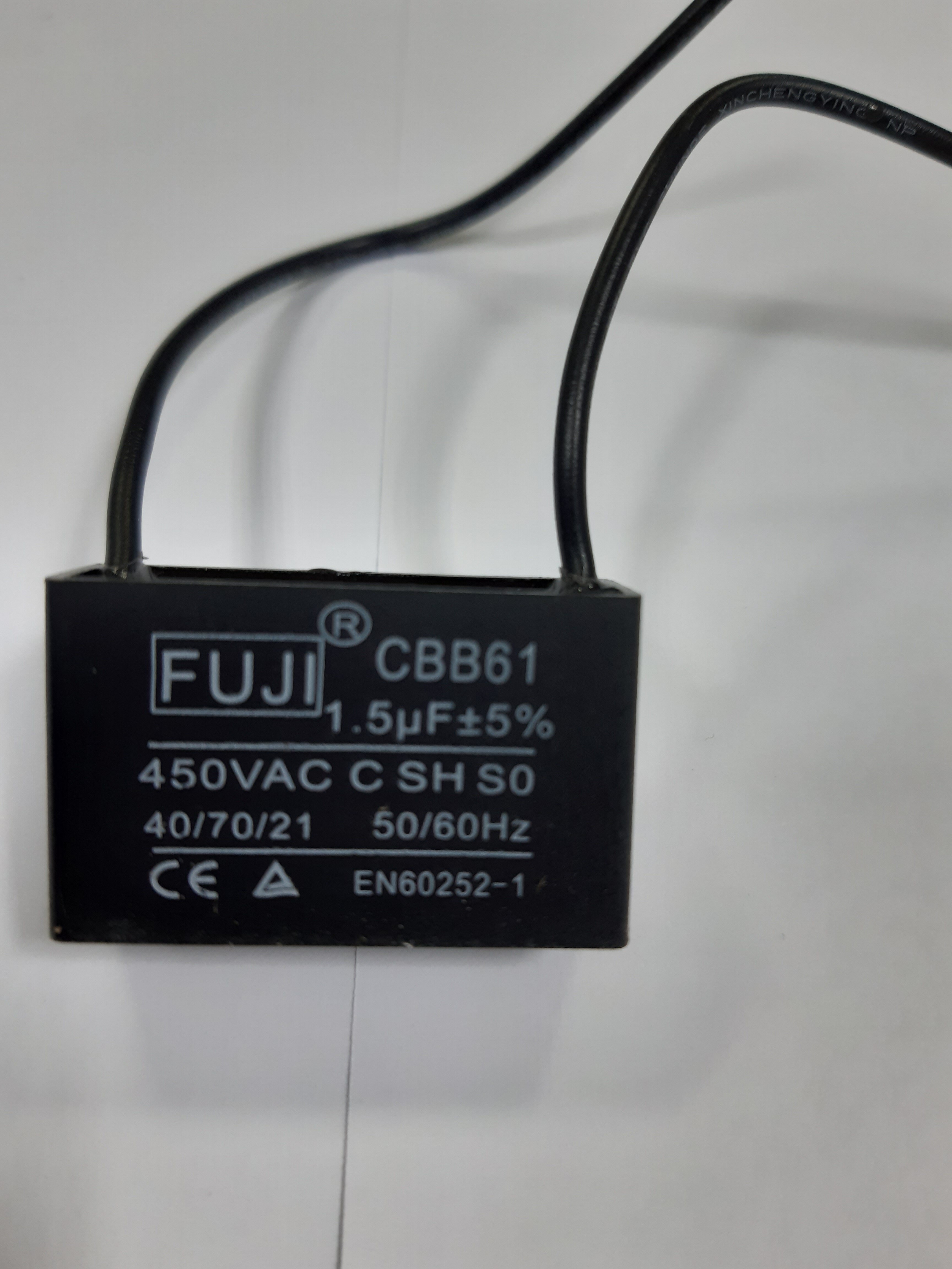 Конденсатор пусковой 1.5mF 450V CBB61 FUJI гибкие выводы