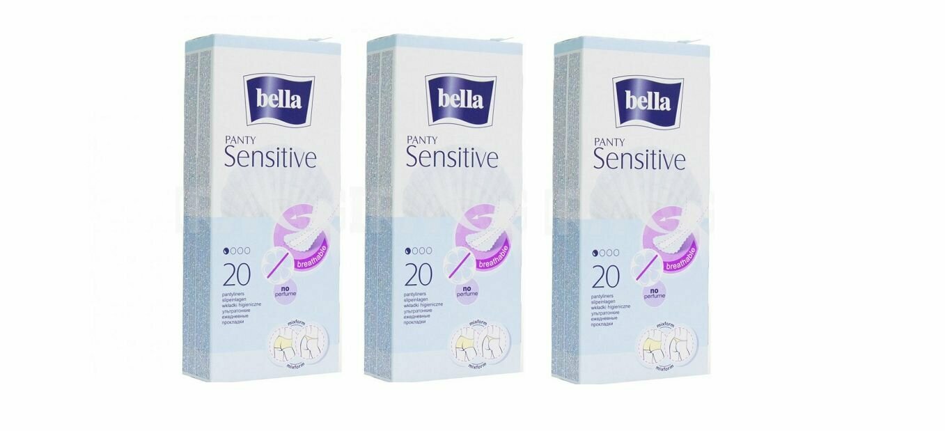 BELLA прокладки ежедневные PANTY Sensitive 20 шт/уп , 3 уп