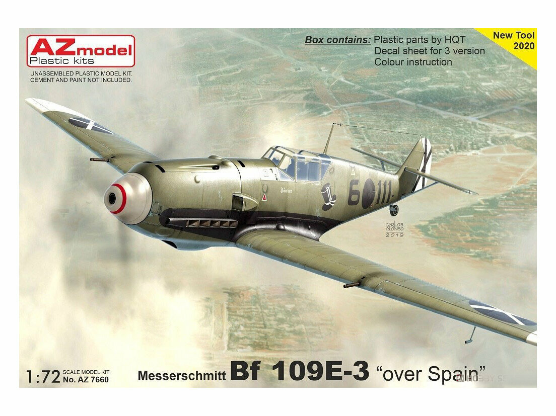 AZ7660 AZ Model Немецкий истребитель Bf 109E-3 "Over Spain" (1:72)