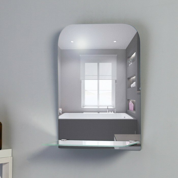 фото Зеркало, настенное, с полкой, 30×40 см