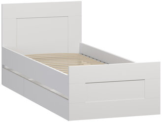 Кровать Сириус белая с ящиками 205.4х86х82.5 см