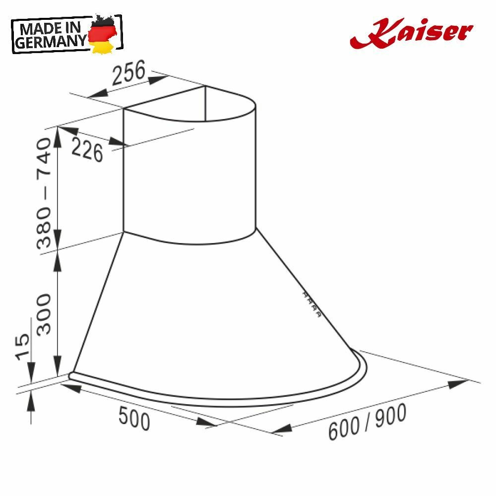 Настенная вытяжка 60 см Kaiser Belle poque A 6423 ElfBE Eco бежевая - фотография № 14