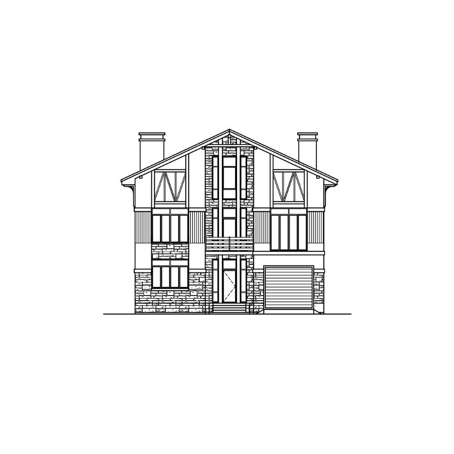 58-54A-Catalog-Plans - Проект трёхэтажного дома из газобетона с террасой - фотография № 2