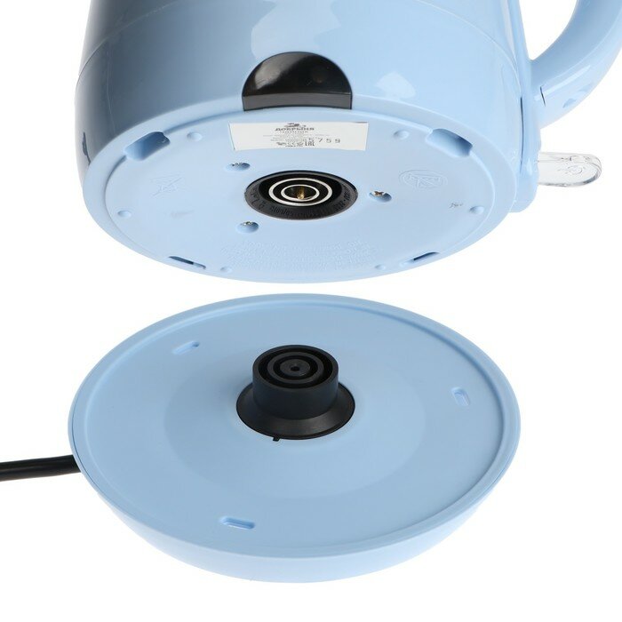 Чайник электрический "Добрыня" DO-1249B, пластик, 1.8 л, 2000 Вт, голубой - фотография № 7