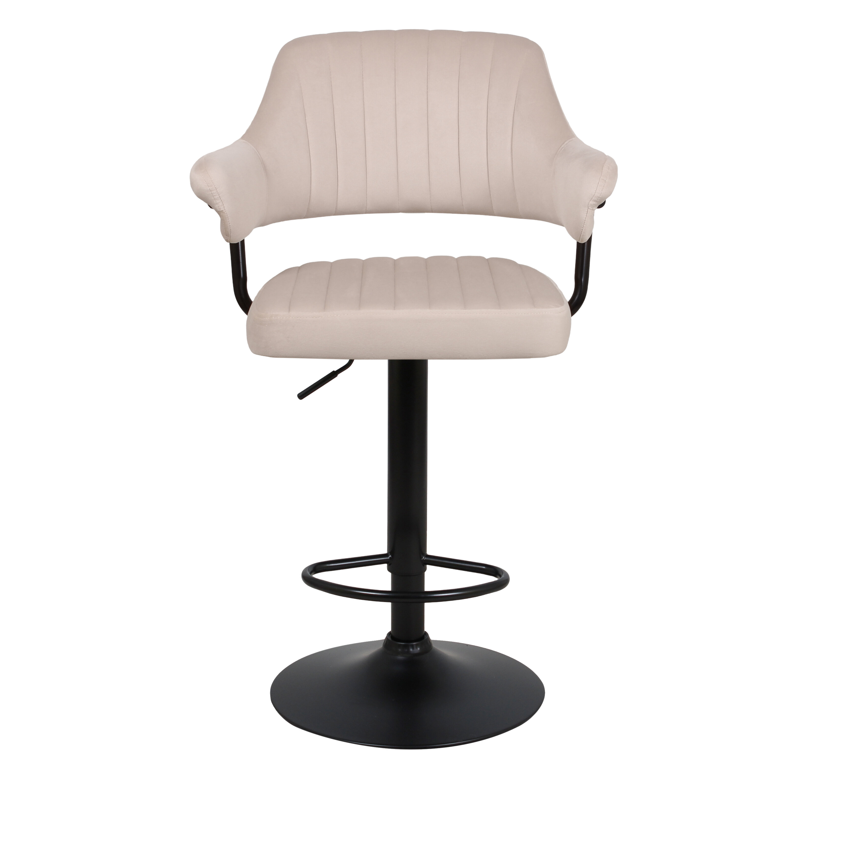 Барный стул Кантри WX-2917 цвет сиденья бежевый велюр, цвет основания чёрный - фотография № 1