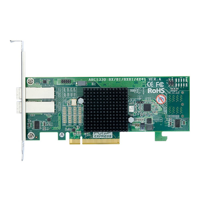 ARC-1330-8x PCIe 3.0 x8 Low Profile, SAS/SATA 12G, HBA, 8port (2*ext SFF8644), (аналог LSI00343 9300-8E), RTL {10}