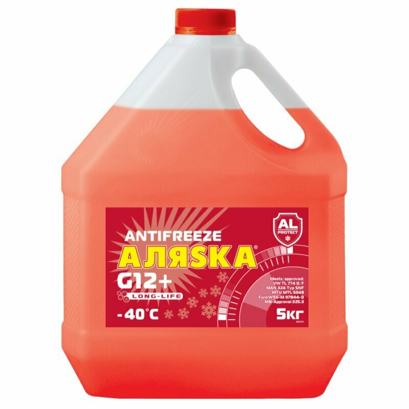 Антифриз Аляsка Long Life G12+ LLC, красный, -40°C, 5кг, арт. 5083