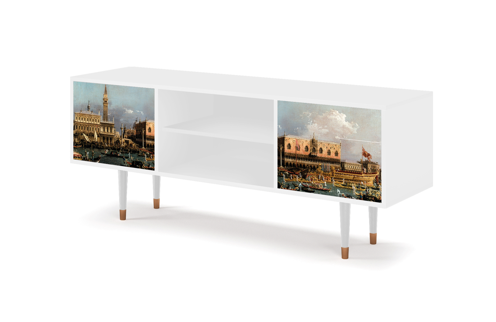ТВ-Тумба - STORYZ - T2 The Bucintoro at the Molo on Ascension Day by Canaletto, 170 x 69 x 48 см, Белый - фотография № 3