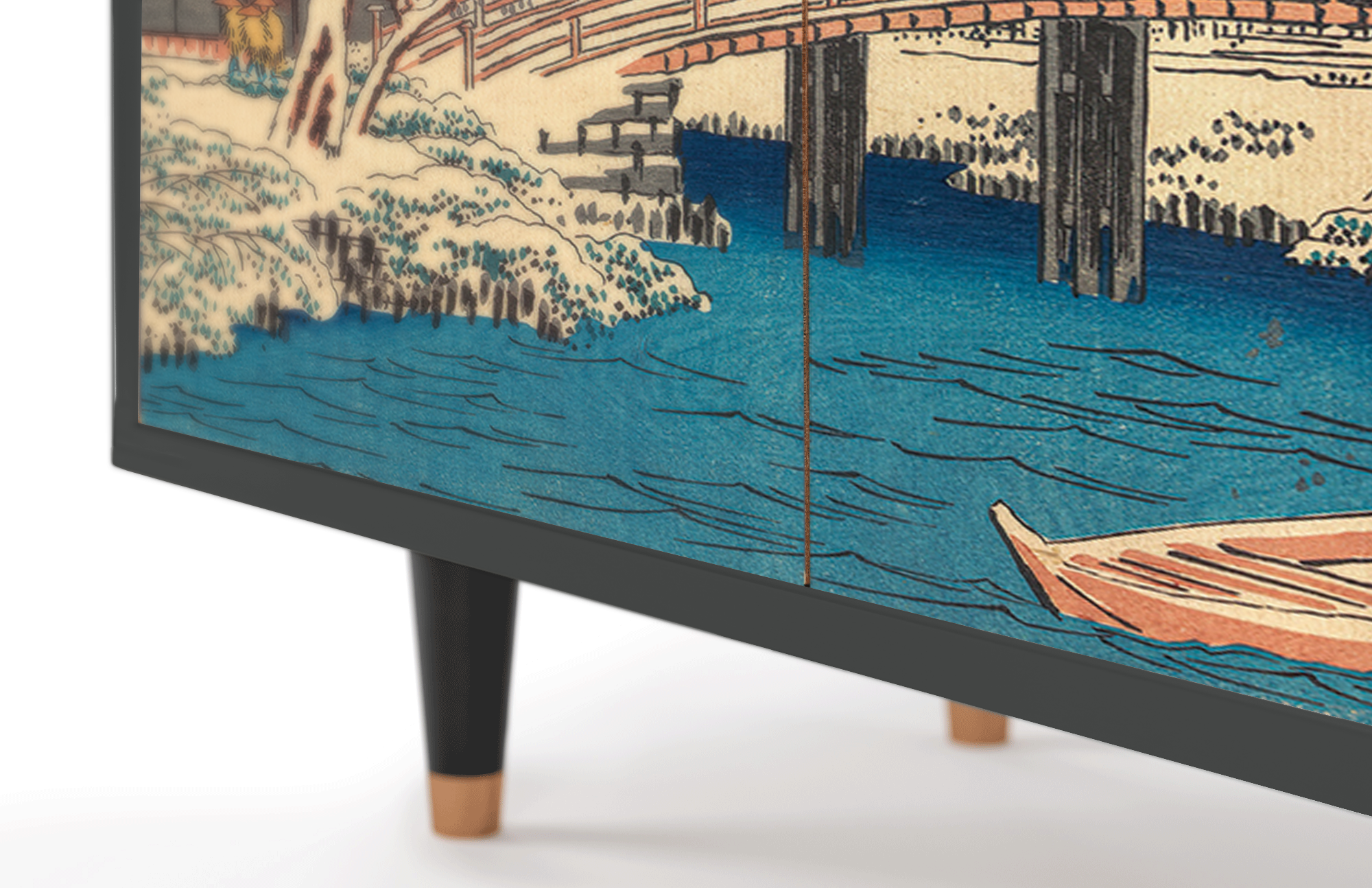 Комод - STORYZ - BS3 Katabira River by Utagawa Hiroshige, 94 x 96 x 48 см, Антрацит - фотография № 5