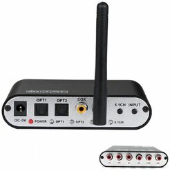 Decoder 5.1, coaxial, bluetooth, декодер 5,1 - 192 кГц + кабель Toslink 1 метр