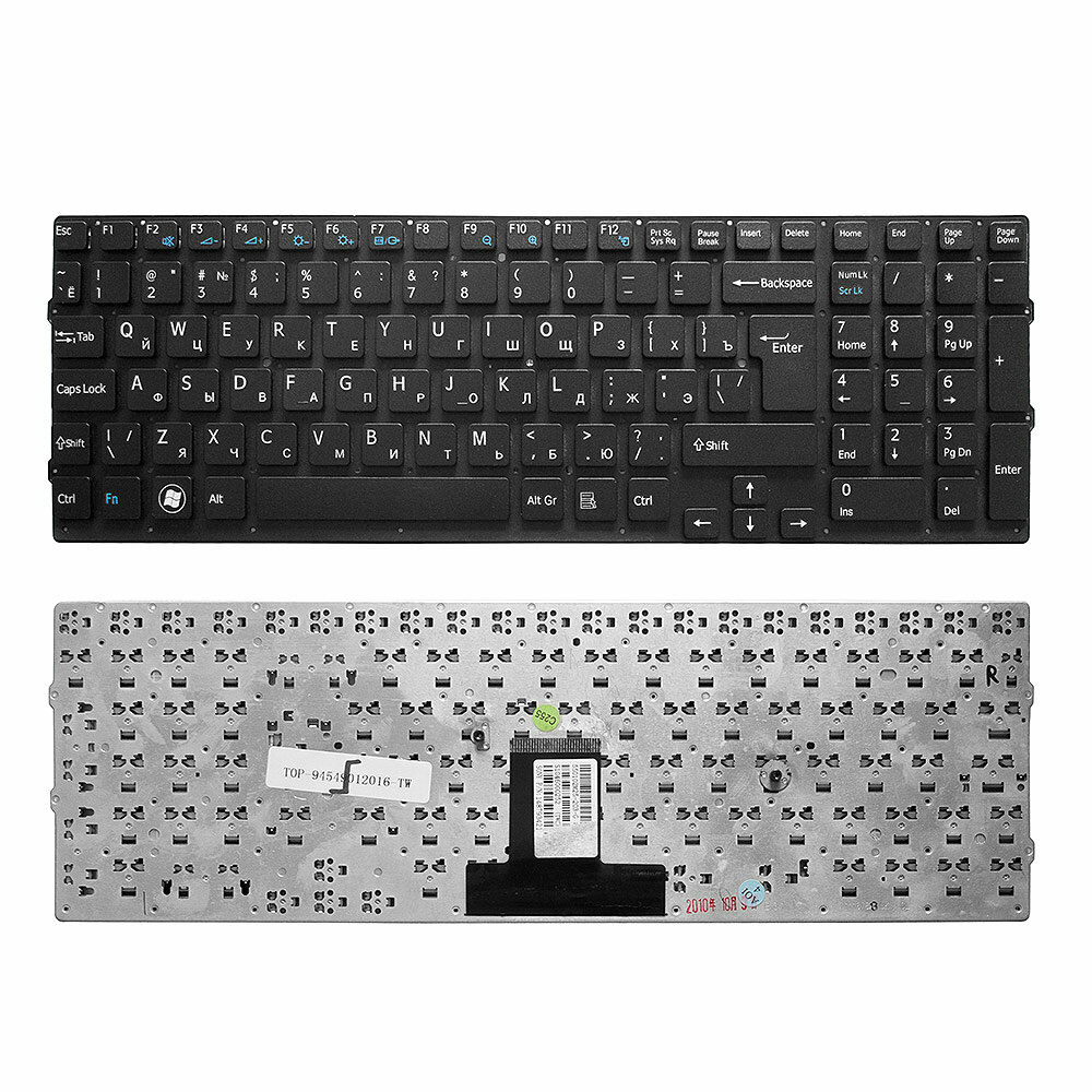 Клавиатура для ноутбука Sony Vaio VPC-EB Series. Г-образный Enter. Черная без рамки. PN: 148792871.
