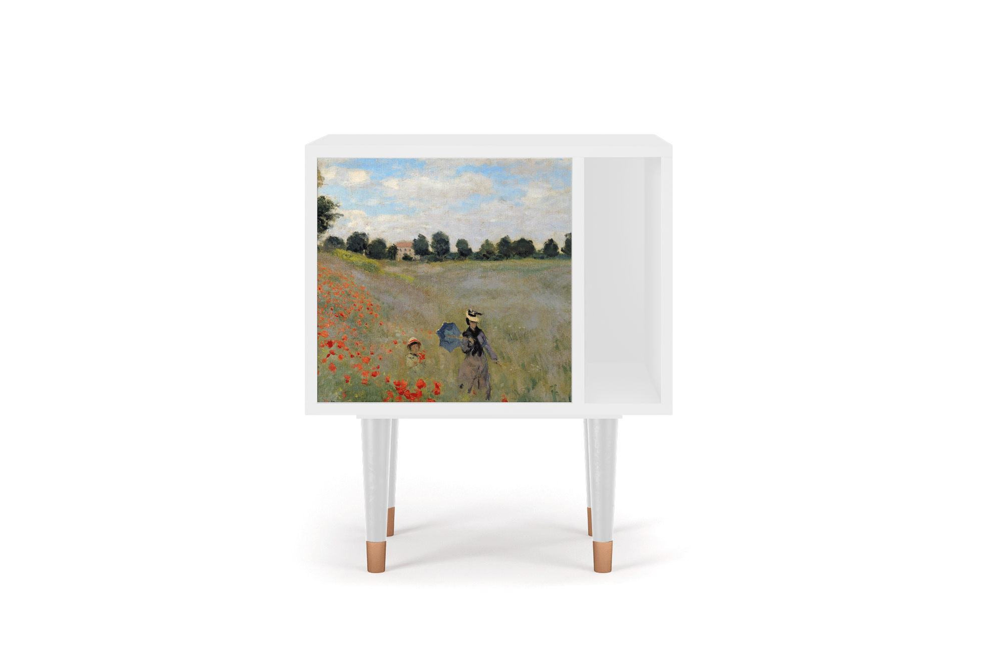 Прикроватная тумба - STORYZ - S2 The Poppy Field near Argenteuil by Claude Monet , 58 x 69 x 48 см, Белый - фотография № 2