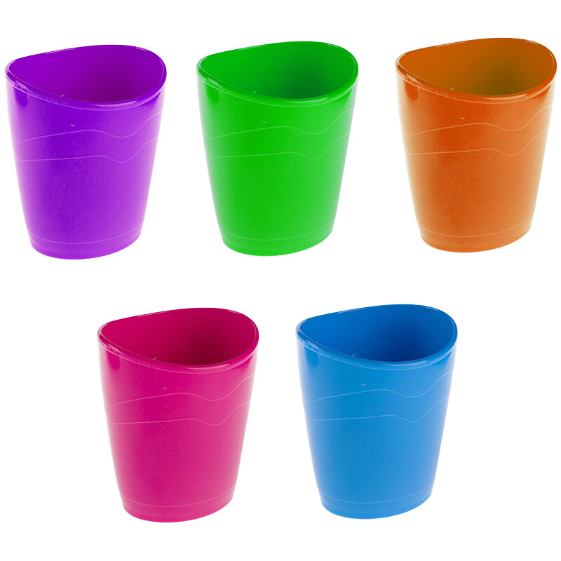 фото Подставка-стакан СТАММ "Эксперт", пластиковая, овальная, ассорти - 5 шт.