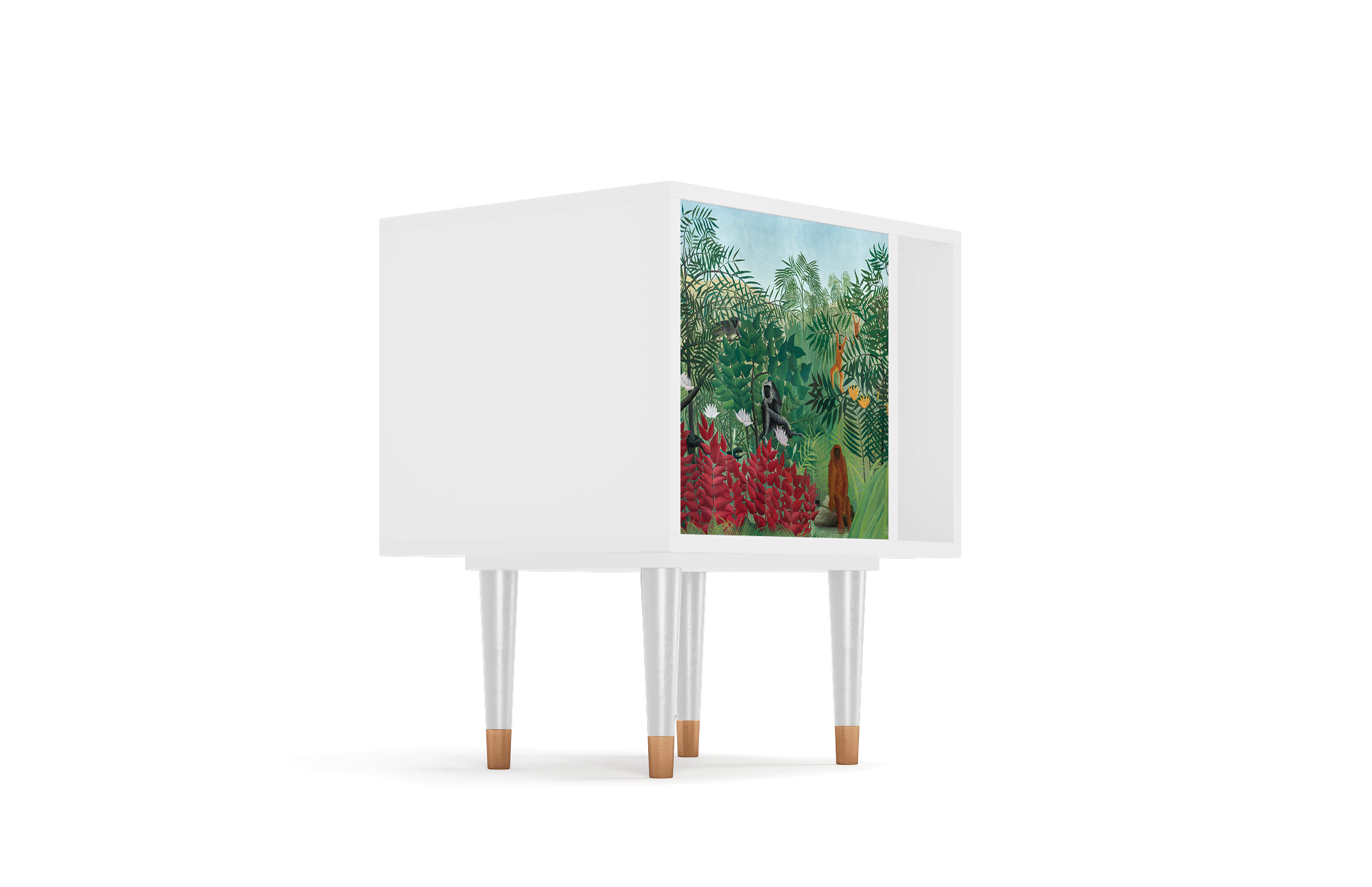 Прикроватная тумба - STORYZ - S2 Jungles in Paris by Henri Rousseau , 58 x 69 x 48 см, Белый - фотография № 4