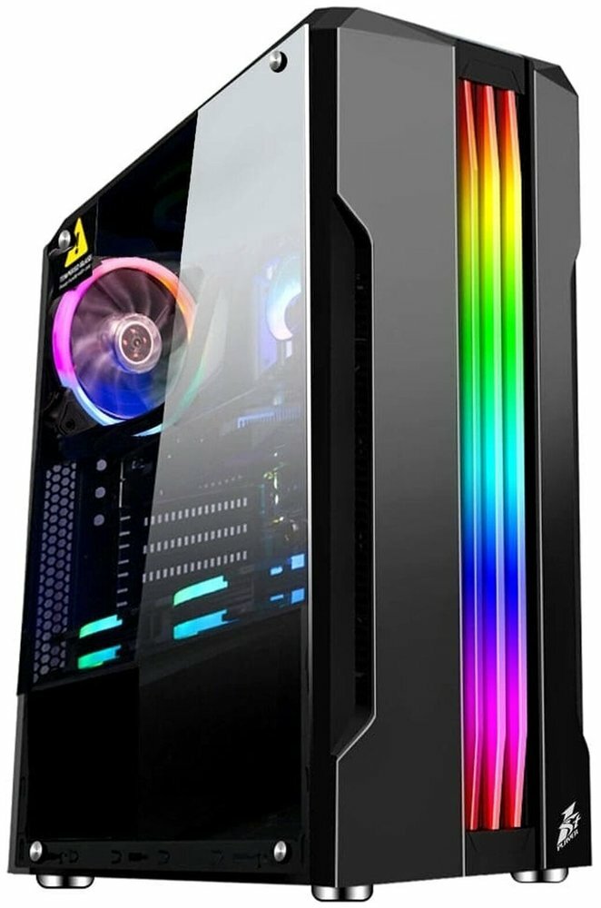 1STPLAYER R3-A-1R1 Корпус Rainbow R3-a / Atx, tempered glass side panel / 1x 120mm LED fan inc. / R3