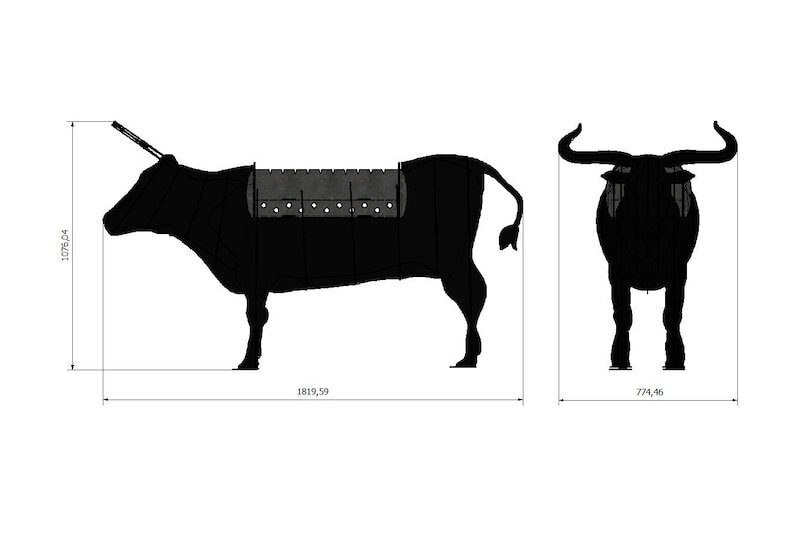 Тематический разборный мангал, Барбекю, гриль Бык - огнеупорная краска - фотография № 6
