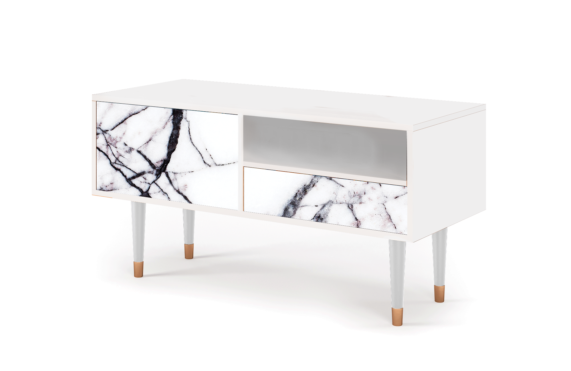 ТВ-Тумба - STORYZ - T3 Raven Marble, 115 x 59 x 48 см, Белый - фотография № 3