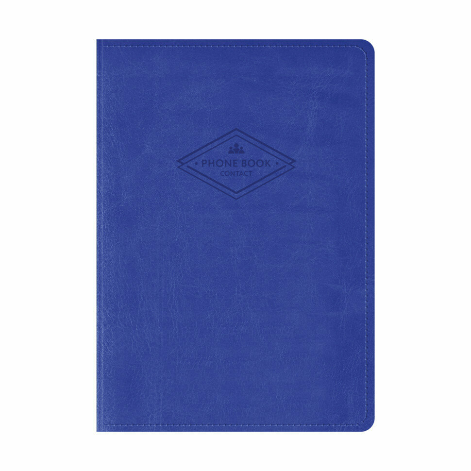 Телефонная книга А5, 80л., кожзам, OfficeSpace "Winner" синий, с вырубкой, 326520