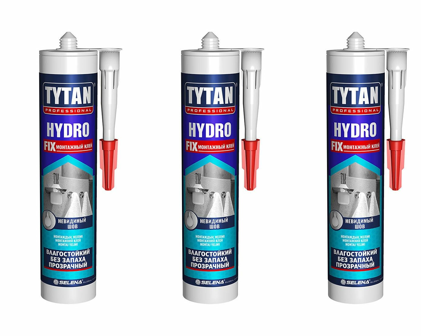 Клей монтажный акриловый Tytan Hydro Fix прозрачный 310 мл (3 шт.)