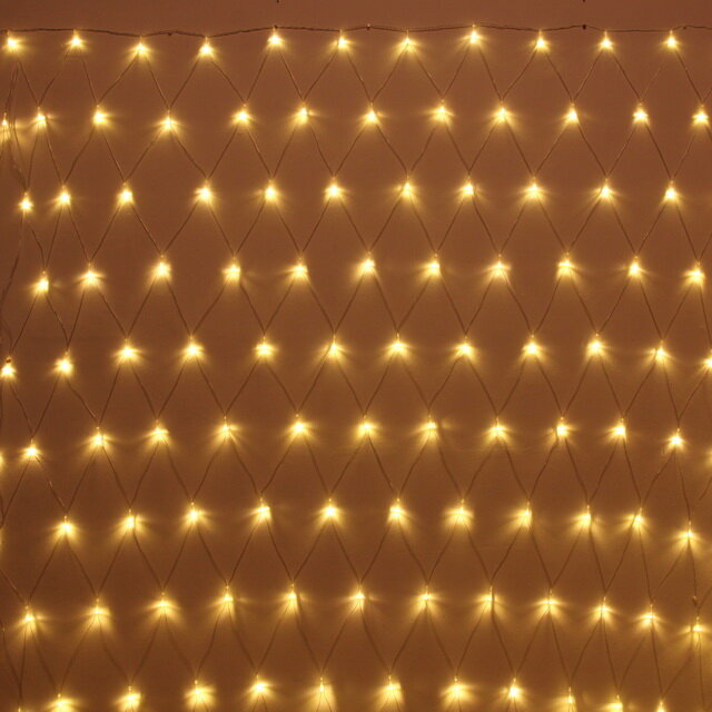 Serpantin Светодиодная гирлянда сетка 2*1.5 м 144 теплые белые LED лампы прозрачный ПВХ контроллер IP20 196-174