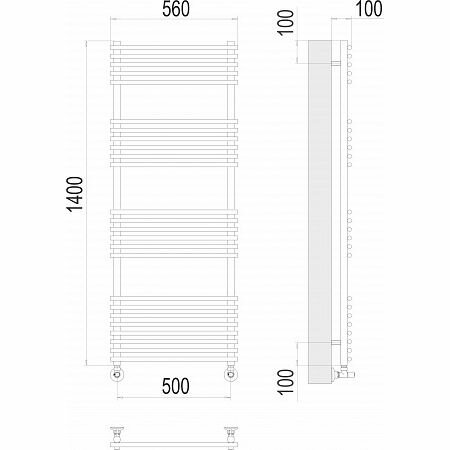 Полотенцесушитель водяной Terminus Ватра П25 500х1400 мм хром из нержавеющей стали - фотография № 2