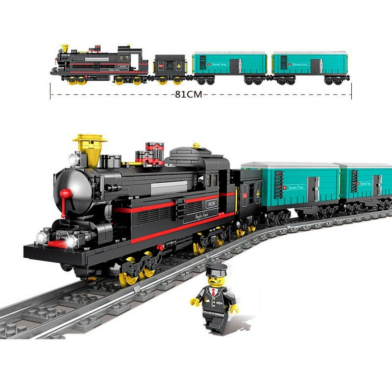 Конструктор KAZI Поезд с мотором - Товарный поезд KY98226