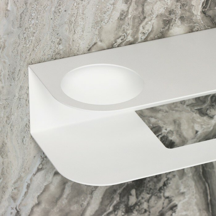 Держатель для туалетной бумаги «Лофт Арт», 23×10 см, с полочкой, цвет белый - фотография № 4