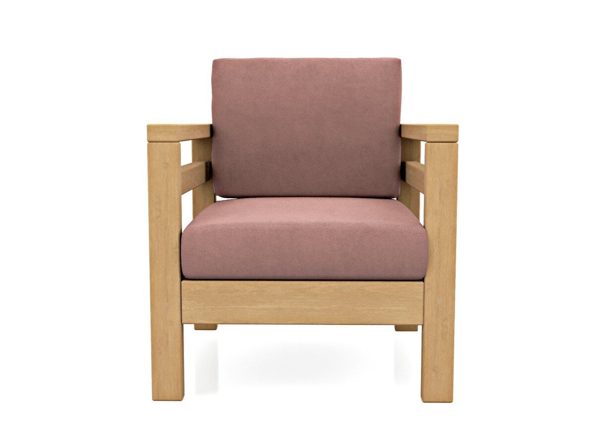Садовое кресло Soft Element Бонни розовый, массив дерева, велюр, на террасу, на веранду, для дачи, для бани - фотография № 1