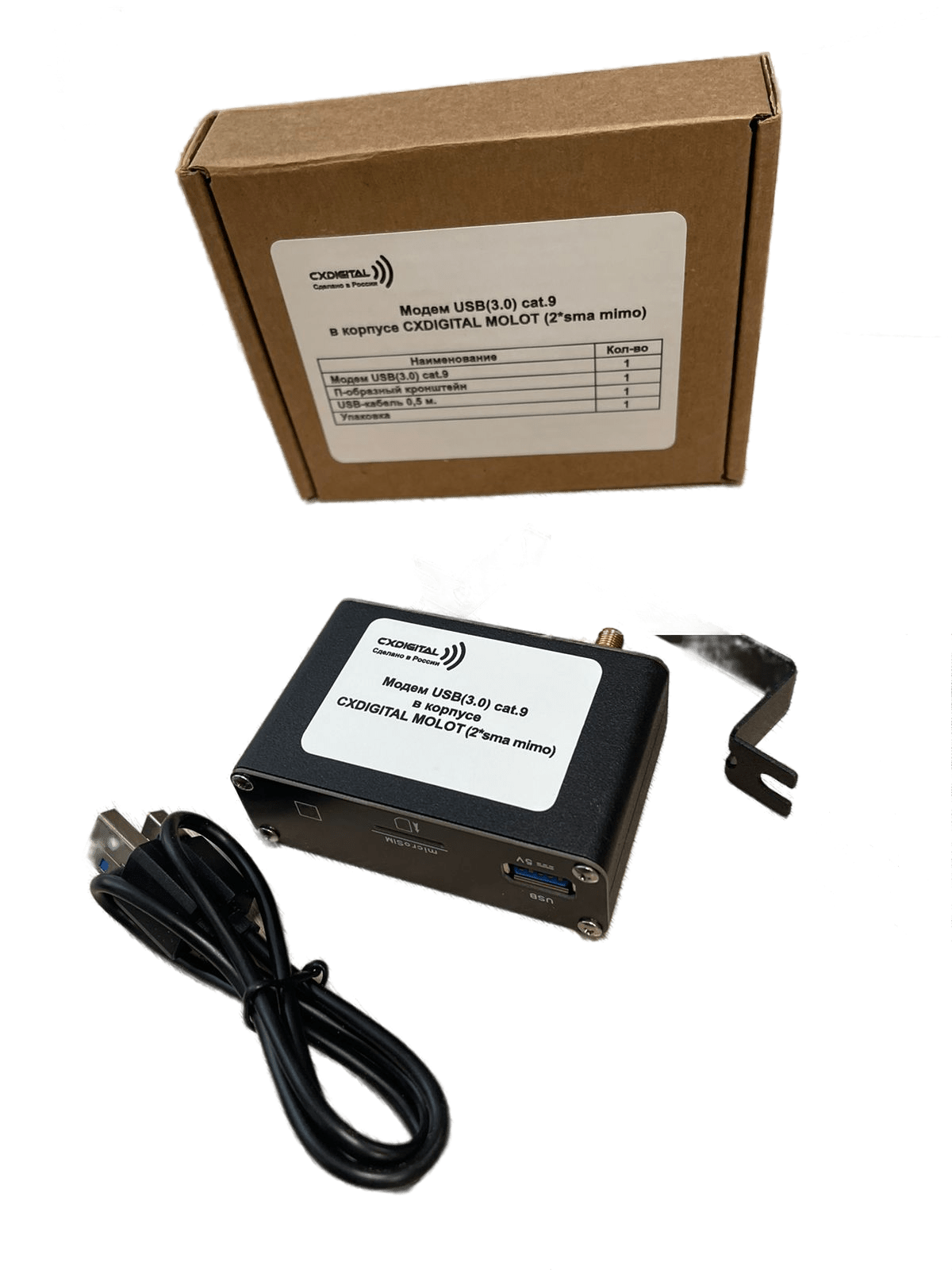 Модем USB(30) cat9 в корпусе CXDIGITAL MOLOT (2*SMA mimo)