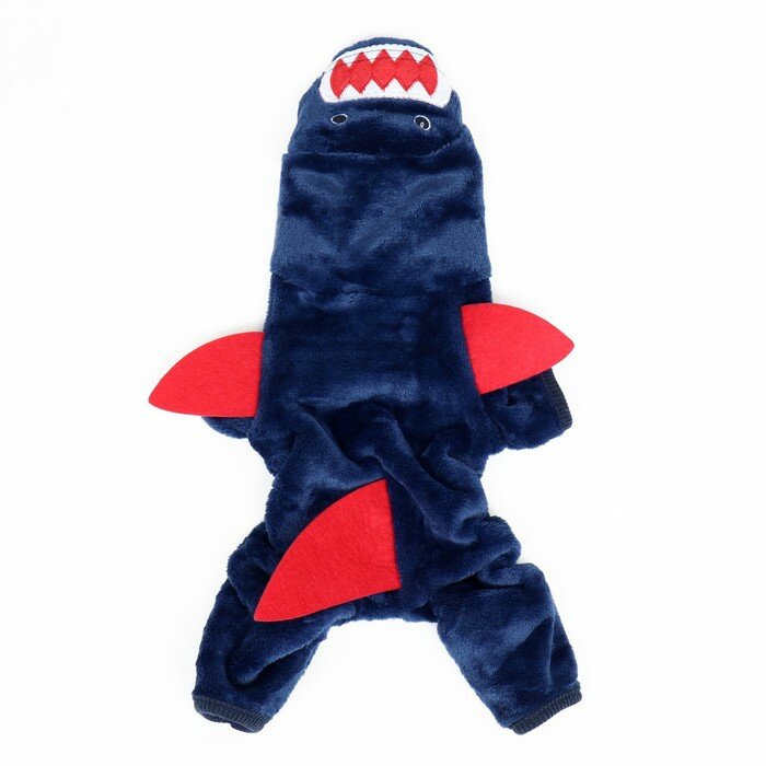 Комбинезон "Акула" с капюшоном, размер XS (ДС 20 см, ОГ 30 см, ОШ 20 см), синий - фотография № 8