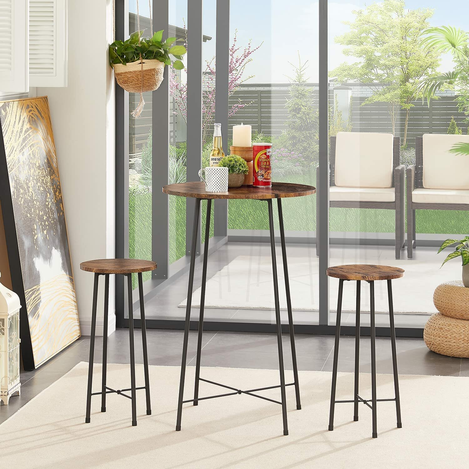 Комплект мебели стол и 2 стула в стиле Лофт - фотография № 2