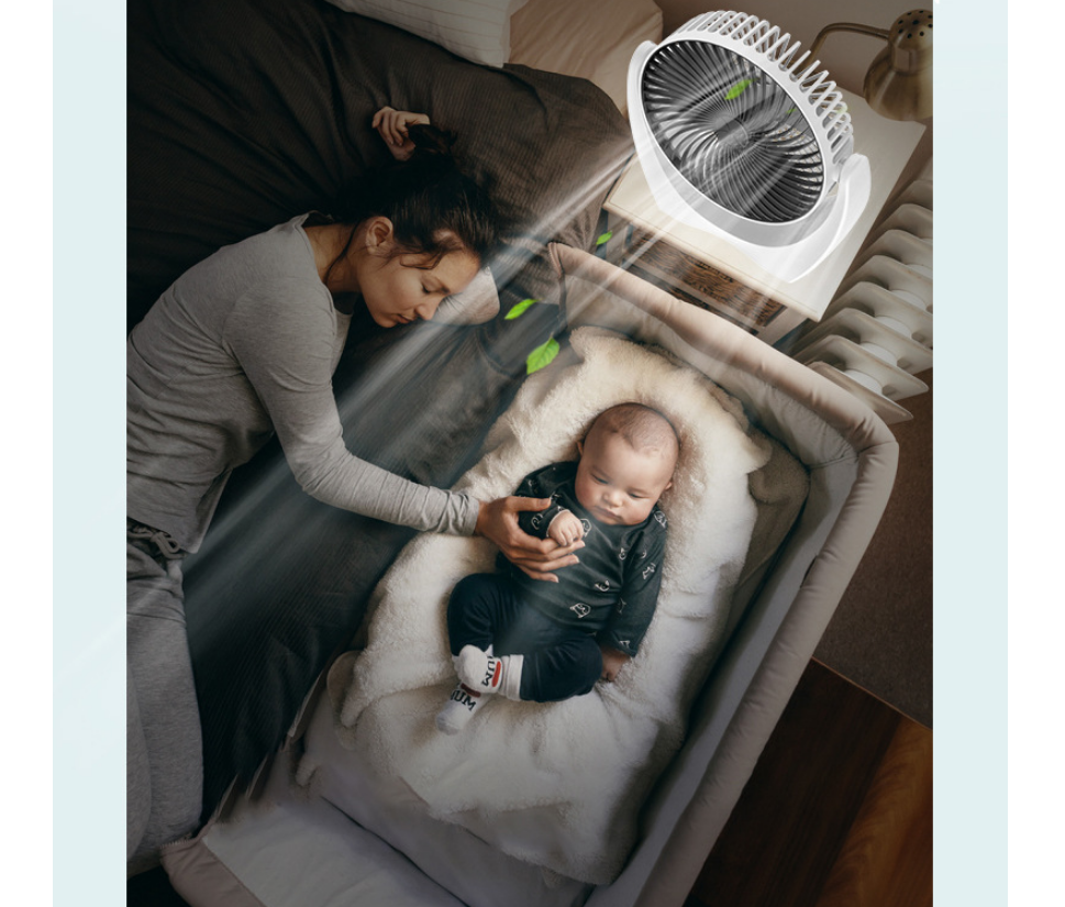 Мини-вентилятор MyPads компактный переносной мощный обдув для дома офиса машины малыша в детскую комнату белого цвета - фотография № 3