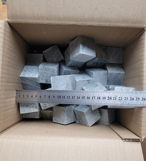 Талькохлорит кубики камни для бани сауны размер 4*4 см упаковка 9 кг - фотография № 2