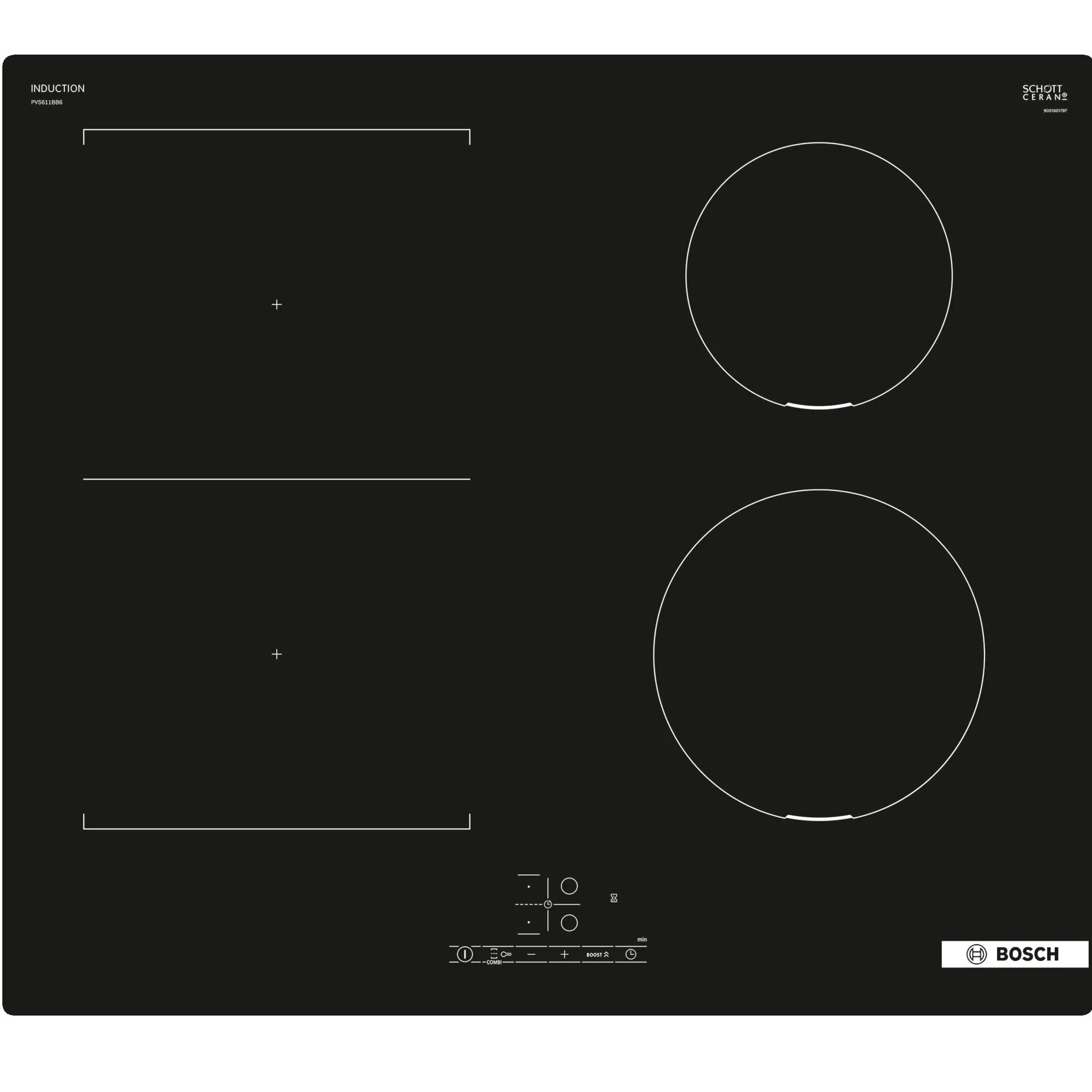 Индукционные варочные поверхности Bosch PVS611BB6E