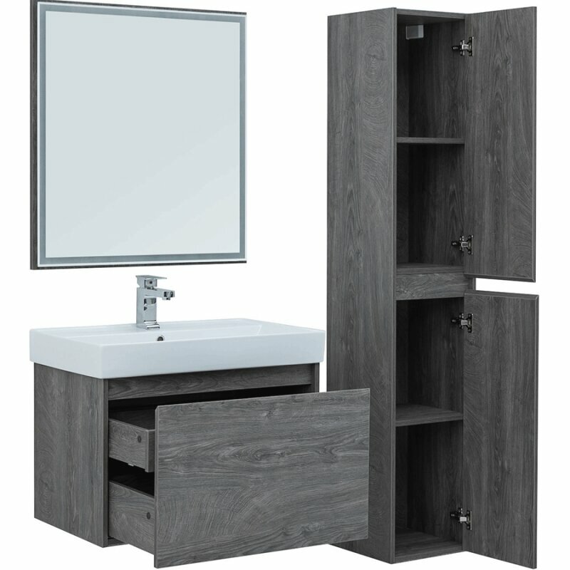 Комплект мебели для ванной Aquanet Nova Lite 75 242295 подвесной Дуб рошелье - фотография № 7