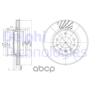 Диск Тормозной Передний Опель/Opel Astra G/H, Meriva, Zafira A/B 280мм Bg3405 Delphi арт. BG3405